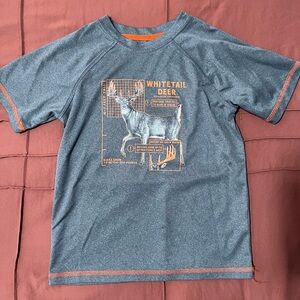Gray Size S Deer Hunting Graphic T-Shirt